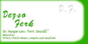 dezso ferk business card